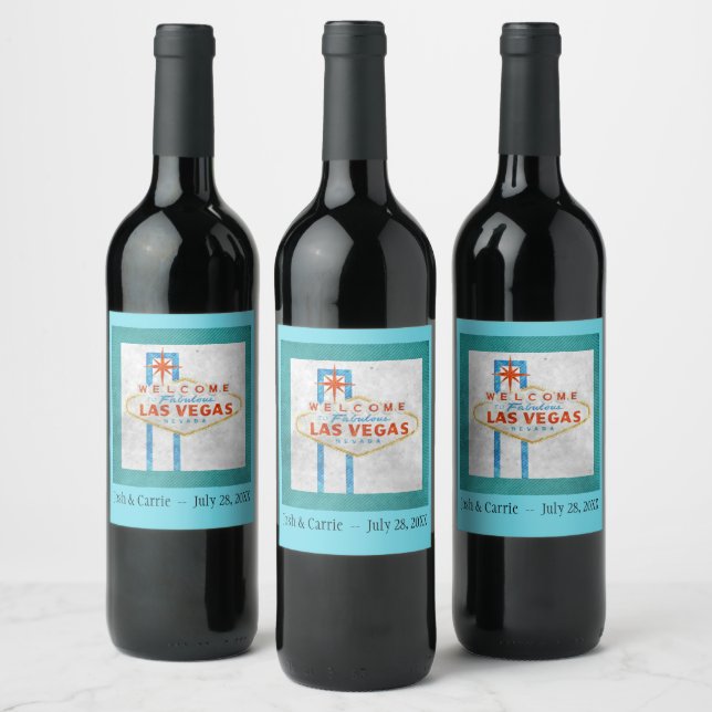 Etiqueta Para Botella De Vino Estilo retro de Rótulo Vegas (Botellas)