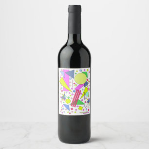 Etiqueta Para Botella De Vino Estilo retro vintage de los años 80 y 90