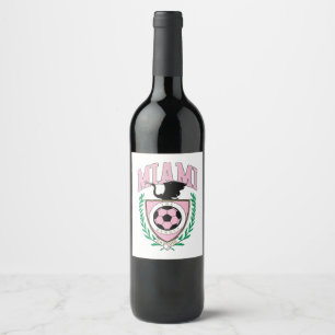 Etiqueta Para Botella De Vino Estilo universitario de fútbol de Miami