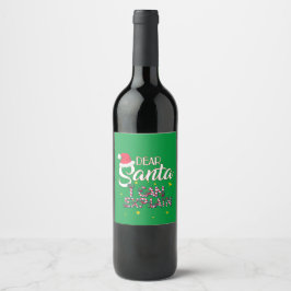 Etiqueta Para Botella De Vino Estimado Santa, Navidades Wine Labelset