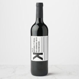 Etiqueta Para Botella De Vino Estoy bebiendo contigo porque...