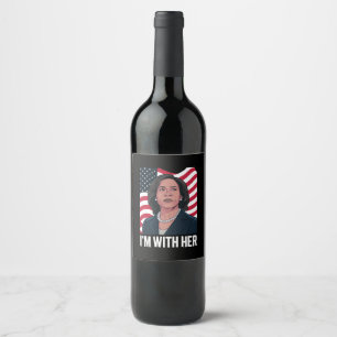 Etiqueta Para Botella De Vino Estoy con ella Kamala Vota por Presidenta 2024
