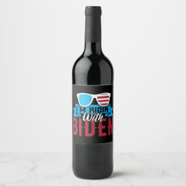 Etiqueta Para Botella De Vino Estoy Ridin con Biden