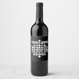 Etiqueta Para Botella De Vino Estrategia de juego de piezas de ajedrez Regalo a 