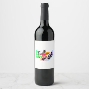 Etiqueta Para Botella De Vino Estrellas de mar y conchas marinas alegría