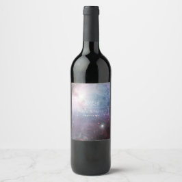 Etiqueta Para Botella De Vino Estrellas del cielo violeta orgánico orion nebula