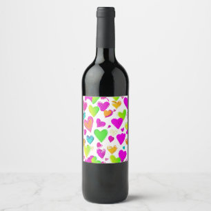 Etiqueta Para Botella De Vino Estuche de teléfono de patrón de corazón colorido 