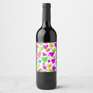 Etiqueta Para Botella De Vino Estuche de teléfono de patrón de corazón colorido
