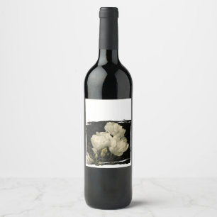 Etiqueta Para Botella De Vino Estudio de una flor peónica