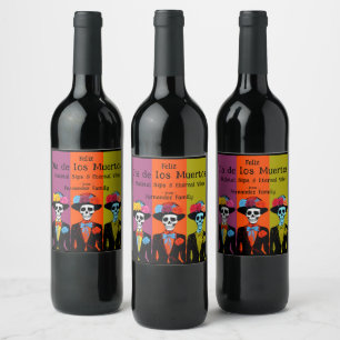 Etiqueta Para Botella De Vino 💀 Eterno Elixir Dia de Muertos