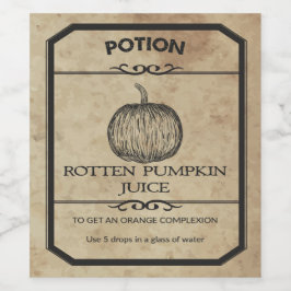 Etiqueta Para Botella De Vino Etiqueta apothectiva de jugo de calabaza rota de H