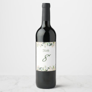 Etiqueta Para Botella De Vino etiqueta boda con número de tabla.