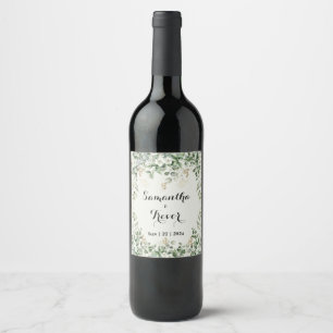 Etiqueta Para Botella De Vino Etiqueta botánica de vino de jardín