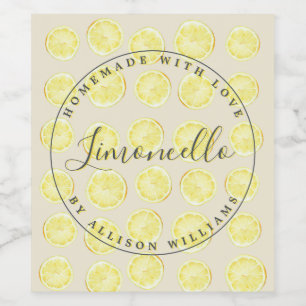 Etiqueta Para Botella De Vino Etiqueta casera de botellas de Limoncello Blanco a