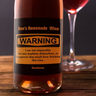 Etiqueta Para Botella De Vino Etiqueta de advertencia de vino casero divertida