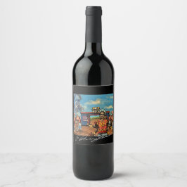 Etiqueta Para Botella De Vino Etiqueta de Arte de Vino