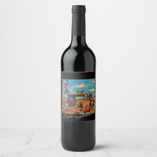 Etiqueta Para Botella De Vino Etiqueta de Arte de Vino