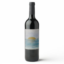 Etiqueta de bebida azul personalizada para vino co