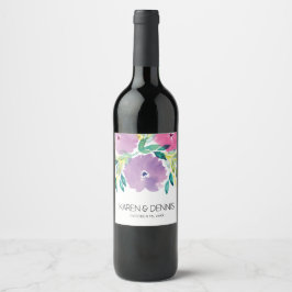 Etiqueta Para Botella De Vino Etiqueta de Boda de  de flores