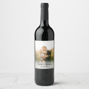Etiqueta Para Botella De Vino Etiqueta de Boda de fotografía de PixDezines
