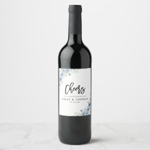 Etiqueta Para Botella De Vino Etiqueta de Boda de marfil azul turquesa