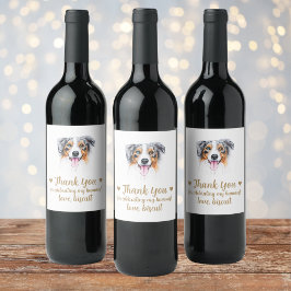 Etiqueta Para Botella De Vino Etiqueta de Boda de perro personalizada