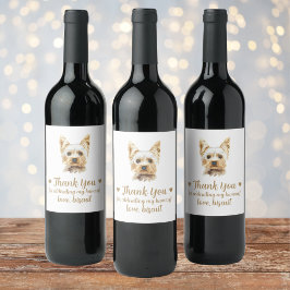 Etiqueta Para Botella De Vino Etiqueta de Boda de perro personalizada