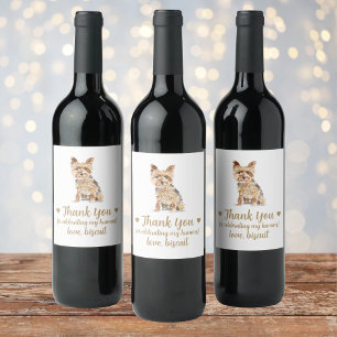 Etiqueta Para Botella De Vino Etiqueta de Boda de perro personalizada