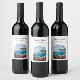 Etiqueta Para Botella De Vino Etiqueta de Boda de vino de Nice France