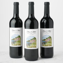 Etiqueta de Boda del lago Como Italia