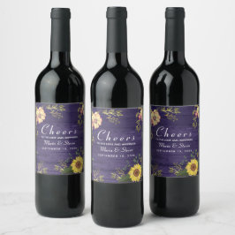 Etiqueta Para Botella De Vino Etiqueta de Boda floral rústica