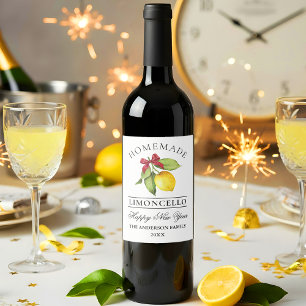 Etiqueta Para Botella De Vino Etiqueta de botella de Año Nuevo de la acuarela Li