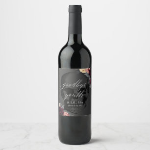 Etiqueta Para Botella De Vino Etiqueta de botella de vino Adiós Juventud R.I.P.