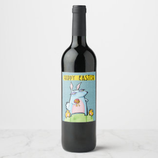 Etiqueta Para Botella De Vino Etiqueta de botella de vino azul de pascua de cone