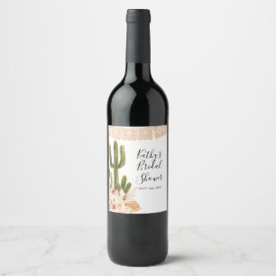 Etiqueta Para Botella De Vino Etiqueta de botella de vino Boho Cactus Taco Bout 