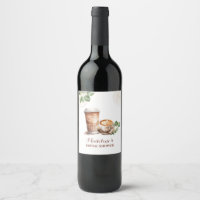 Etiqueta de botella de vino Coffee Love is Brewing