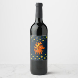 Etiqueta Para Botella De Vino Etiqueta de botella de vino con caballos rojos