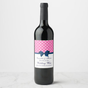 Etiqueta Para Botella De Vino Etiqueta de botella de vino con lunares blancos y 