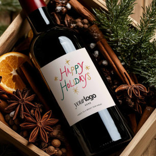 Etiqueta Para Botella De Vino Etiqueta de botella de vino corporativa Felices Fi