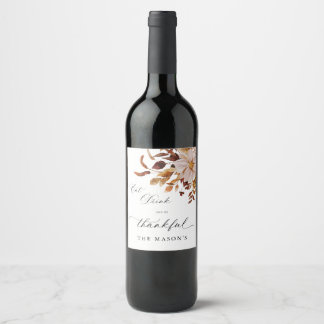 Etiqueta Para Botella De Vino Etiqueta de Botella de Vino de Acción de Gracias F