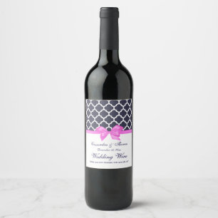 Etiqueta Para Botella De Vino Etiqueta de botella de vino de arco rosa morado bl