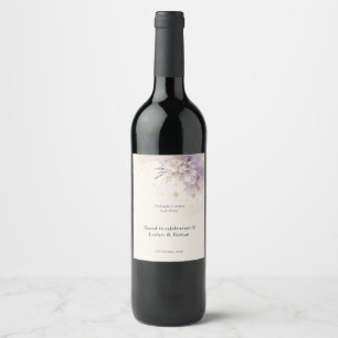 Etiqueta Para Botella De Vino Etiqueta de Botella de Vino de Boda Celestial