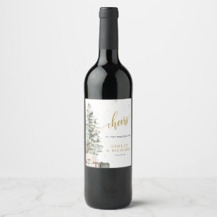 Etiqueta Para Botella De Vino Etiqueta de botella de vino de boda con árbol de N