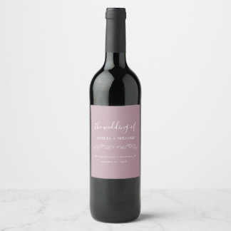 Etiqueta Para Botella De Vino Etiqueta de botella de vino de boda con monograma