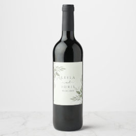Etiqueta Para Botella De Vino Etiqueta de botella de vino de boda con verde de s
