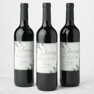 Etiqueta Para Botella De Vino Etiqueta de Botella de Vino de Boda de Eucalipto 1