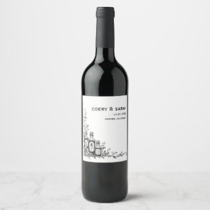 Etiqueta Para Botella De Vino Etiqueta de Botella de Vino de Boda de Halloween G
