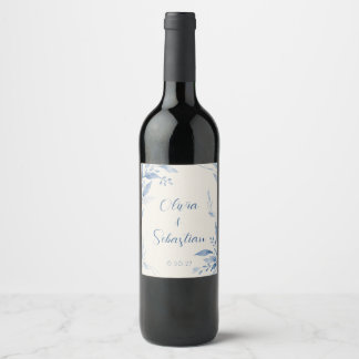 Etiqueta Para Botella De Vino Etiqueta de botella de vino de boda floral acuarel