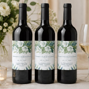 Etiqueta Para Botella De Vino Etiqueta de botella de vino de boda verde salvia e