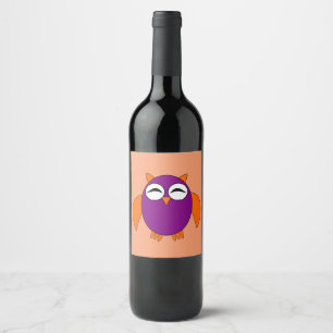 Etiqueta Para Botella De Vino Etiqueta de botella de vino de búho de Halloween